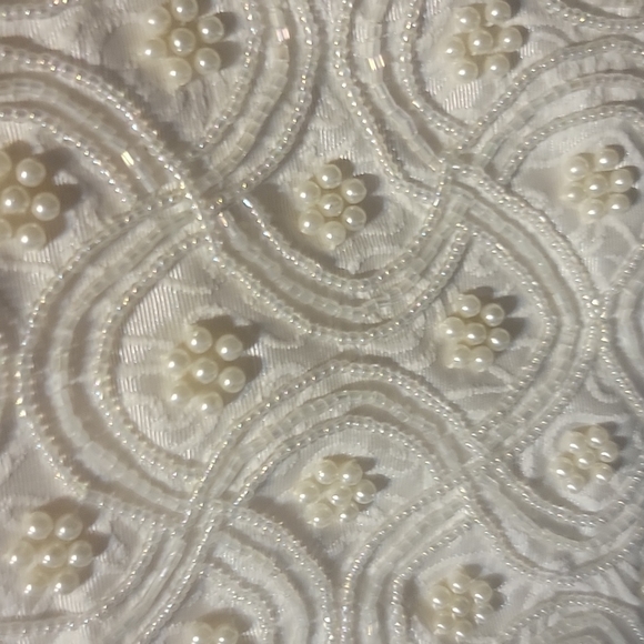 Women/Teen/Child White Beaded Shoulder Bag with Rope Strap by Carolyne Barton - Picture 3 of 6